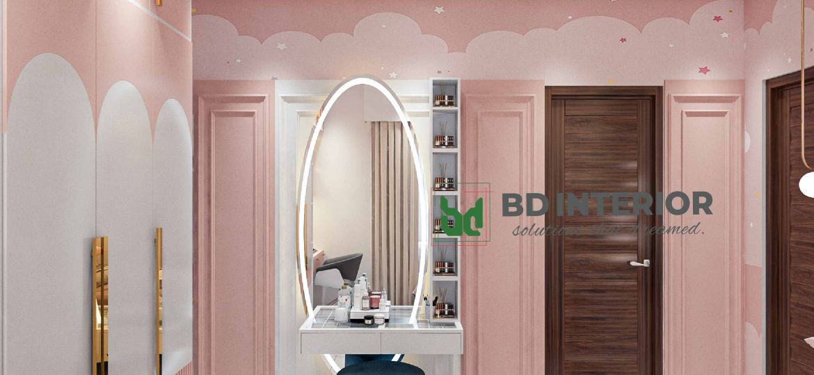 dressing unit design for girls bed