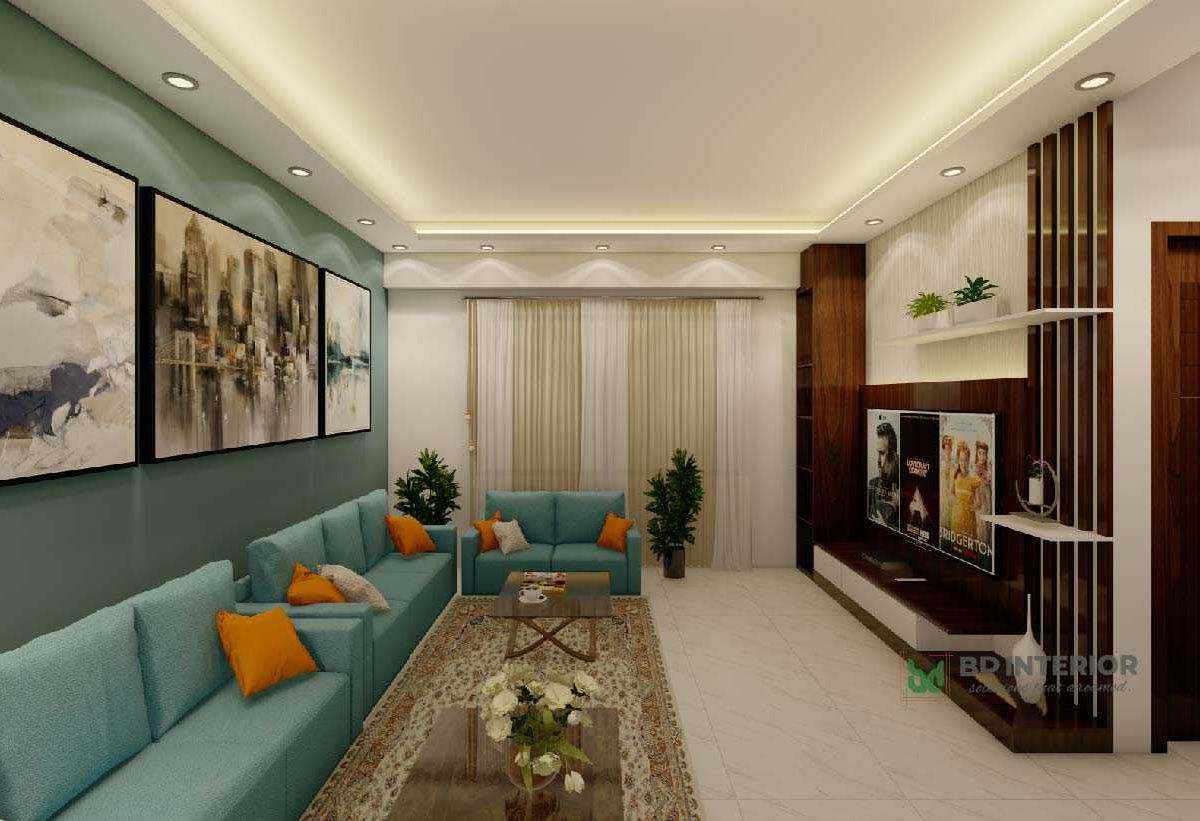 modern living room interior design in Bangladesh