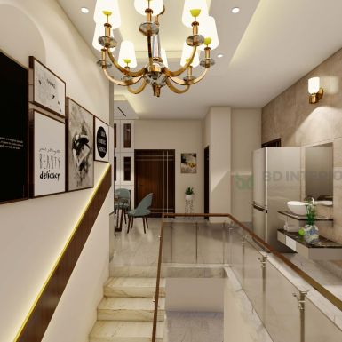 dining room interior decoration for duplex house