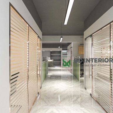 elegant lobby area in office interior design