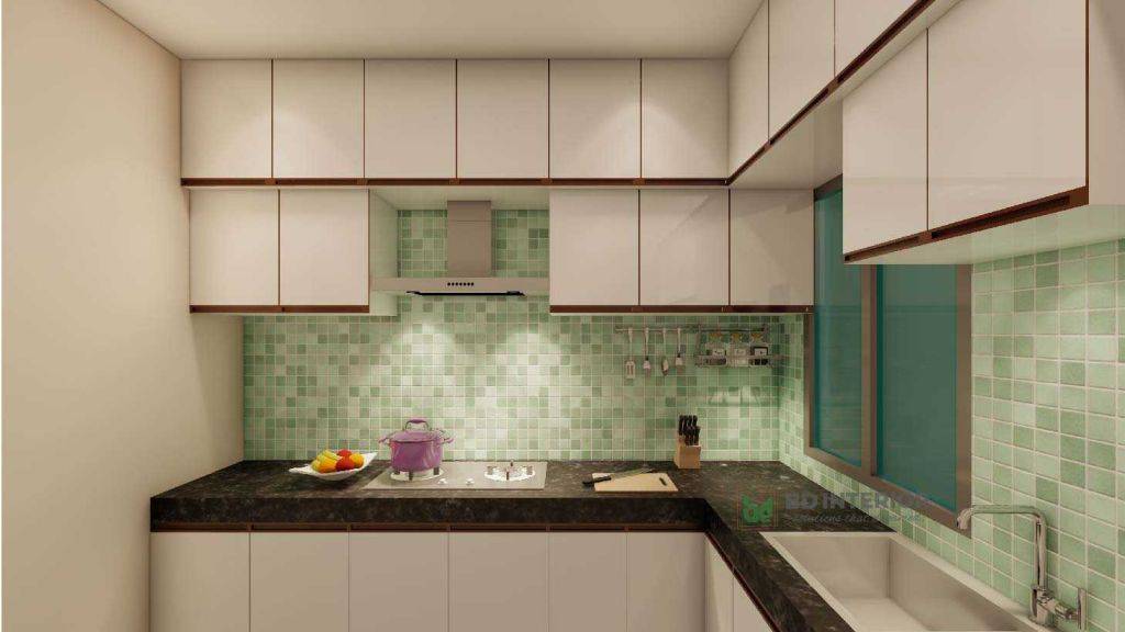 L-shape modular kitchen design