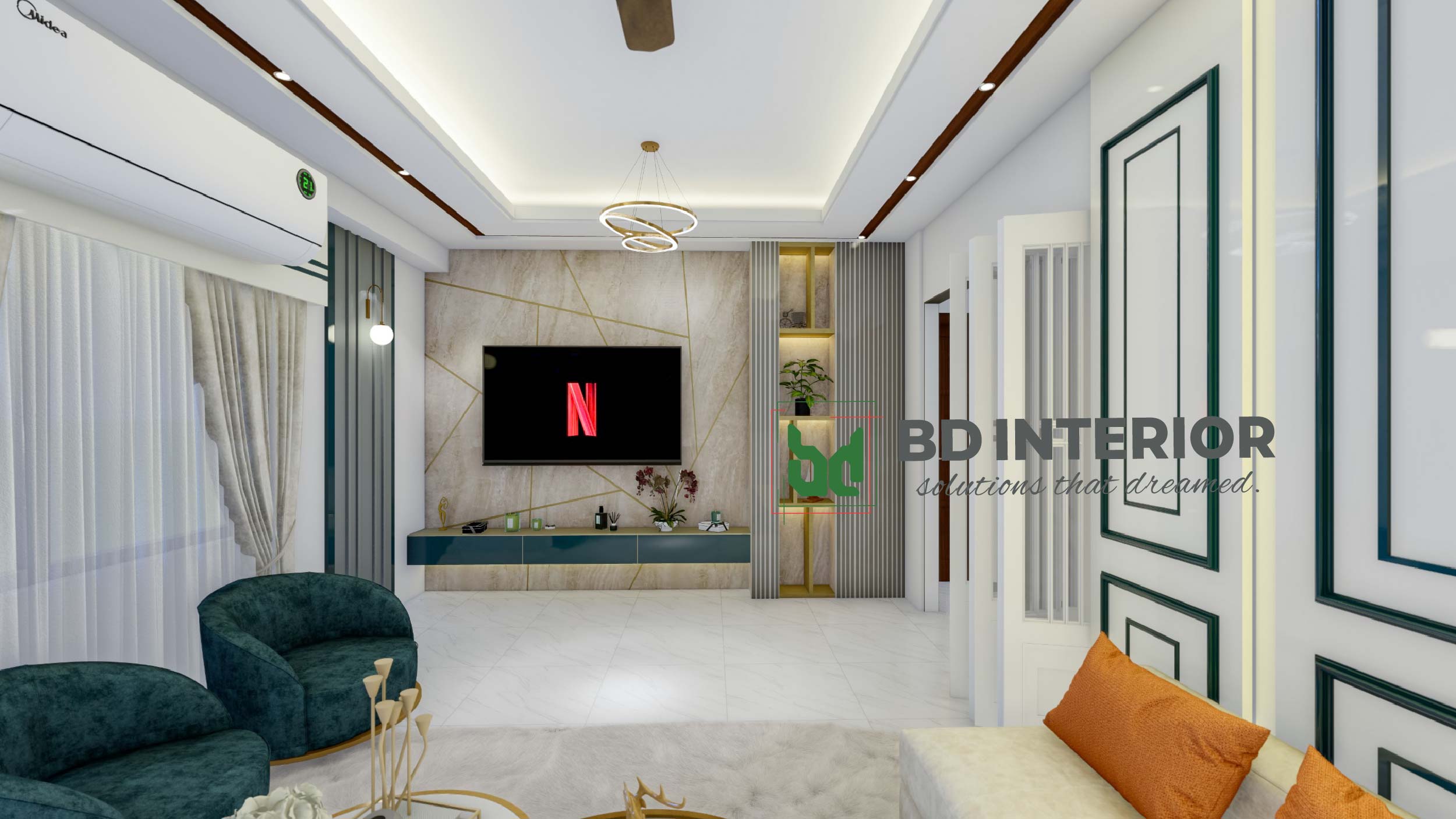 living room interior design in Bangladesh