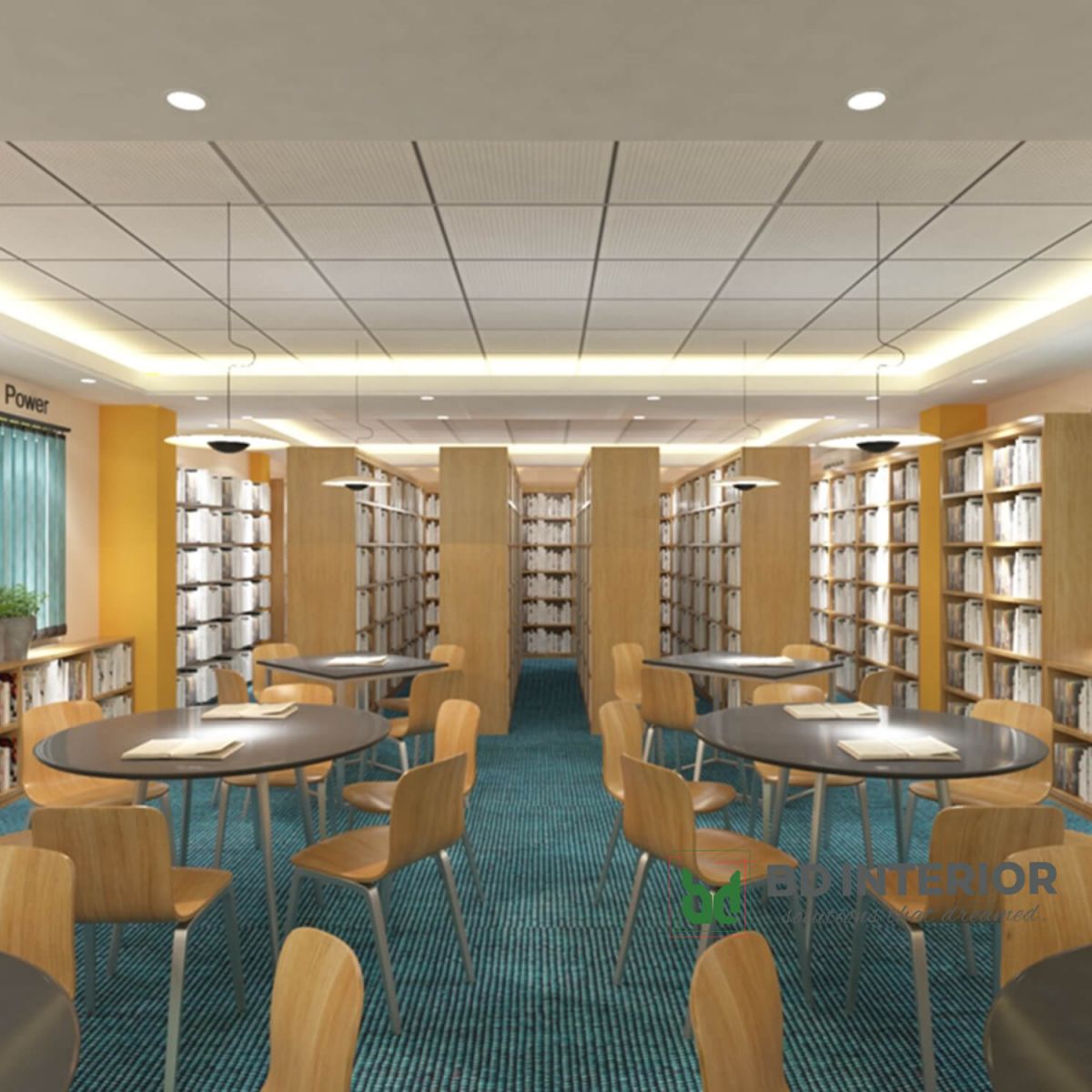 modern library interior design