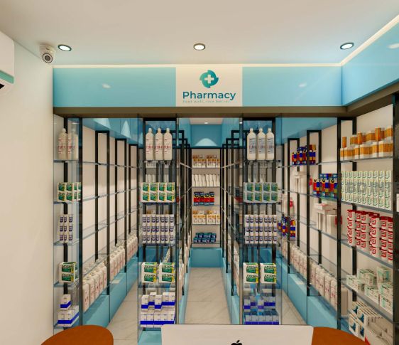 pharmacy shop interior design at low cost